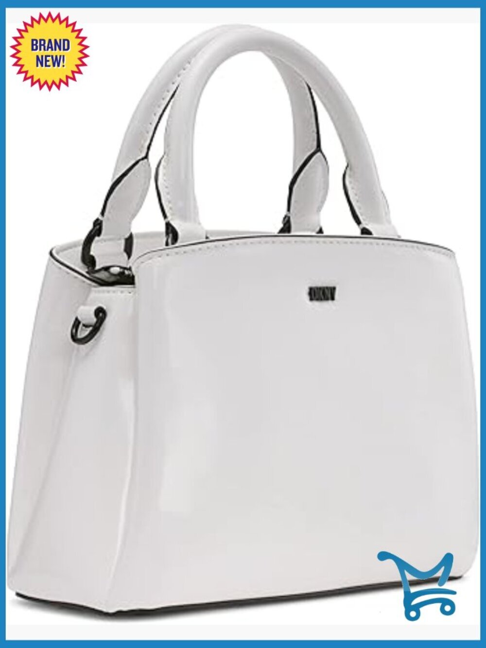 Small Satchel Crossbody Bag with Removable Strap, Faux Leather